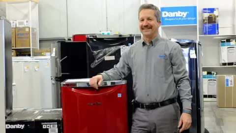 Dandy Jim Estill at Danby's factory