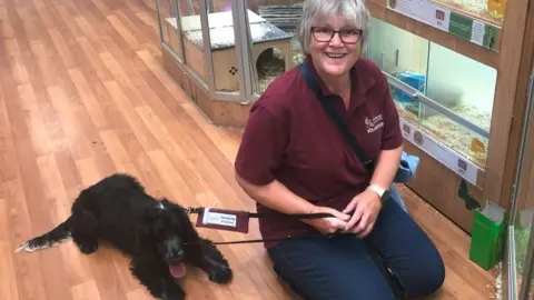 Hearing Dogs for Deaf People Janice Pearce and puppy Elvis