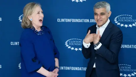 PA Media Hillary Clinton with Sadiq Khan