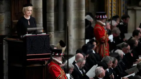 Reuters Liz Truss delivers a reading at the Queen's funeral