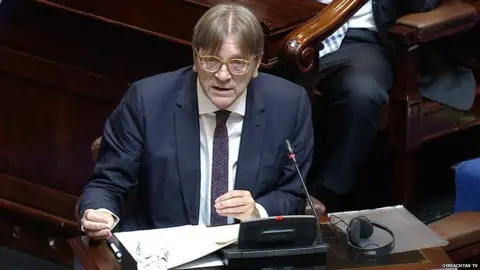 Oireachtas TV Guy Verhofstadt in the Irish Parliament