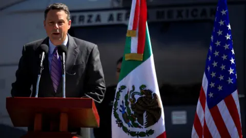 Reuters John Feeley speaking in Mexico in 2010