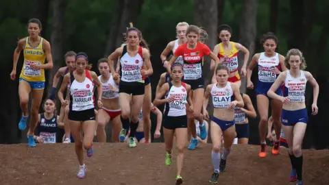 Getty Images - Michael Steele Bobby Clay running for Great Britain at the Women's Spar European Cross Country Championships - France 2015