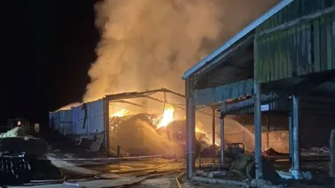 Ivybridge Fire Station Barn fire in Stokenham