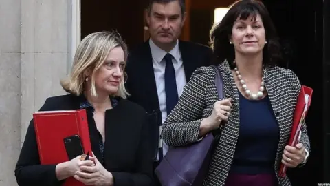 Reuters Amber Rudd (left), David Gauke and Claire Perry leave Downing Street
