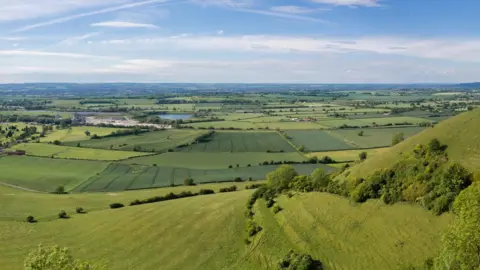 Aerial shot of Salisbury Plain