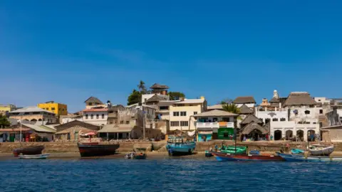 Getty Images Lamu town pictured from the sea in 2019.