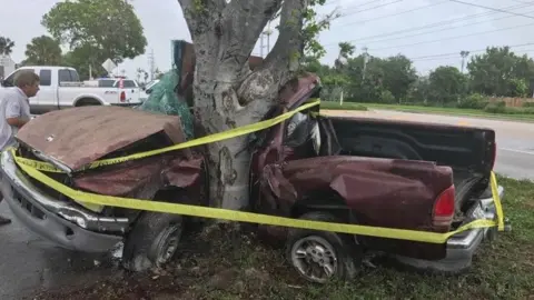 Reuters Vehicle involved in car crash in Florida, 10 September