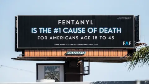 Getty Images Fentanyl poster in California