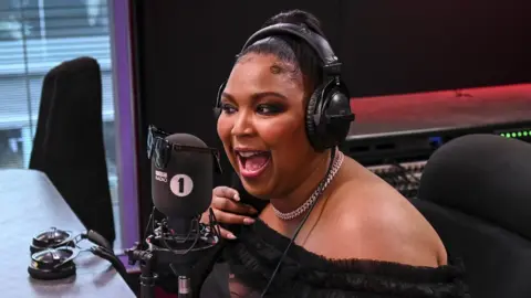 BBC Lizzo in the Radio 1 studio