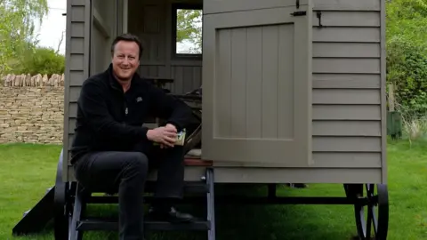 Red Sky Shepherds Huts via PA Media David Cameron on his shed