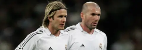 Getty Images File pic 2006 of David Beckham and Zinedine Zidane