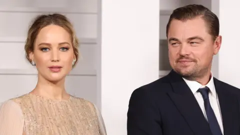 Getty Images Jennifer Lawrence and Leonardo DiCaprio