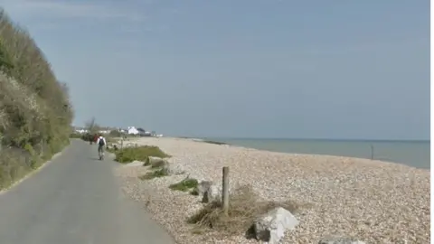 Google The beach at Kingsdown on the Kent coast