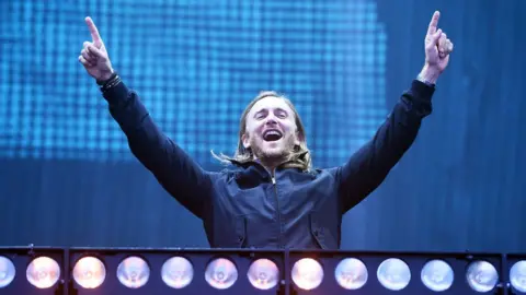 BBC Picture shows David Guetta performing on the Main Stage for Radio 1's Big Weekend, Earlham Park, Norwich