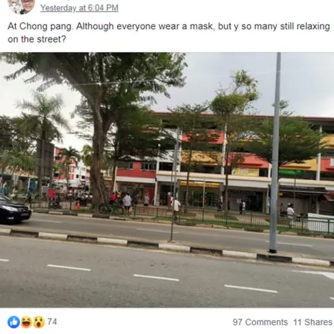 FACEBOOK Screenshot example of a "name and shame" in Singapore Covidiot group