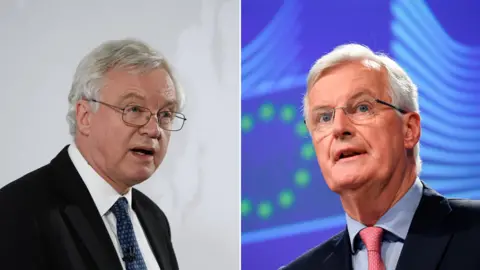 Reuters/AFP David Davis and Michel Barnier