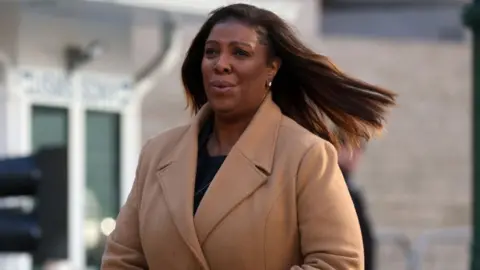 Getty Images New York Attorney General Letitia James arrives for the civil fraud trial on 8 November 2023