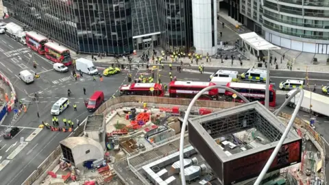 Beth Vaughan Old Street roundabout blocked by protesters