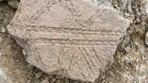 Cornwall Council Bronze Age Trevisker ware pottery uncovered during the dig