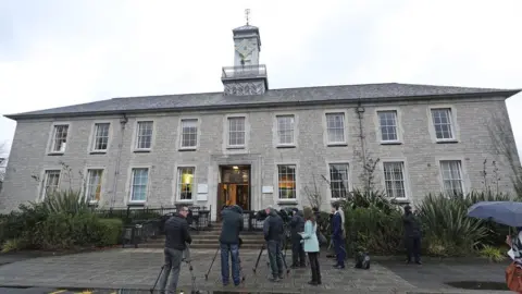 PA Media outside County Hall in Kendal