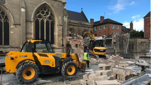 Leicester Cathedral Demolition work