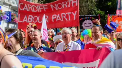 Mark Lewis Mark Drakeford at Cardiff Pride