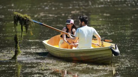PA Media People in a boat in Nottingham