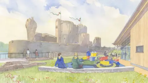 Cadw/LDRS Artist impression of the new visitor centre