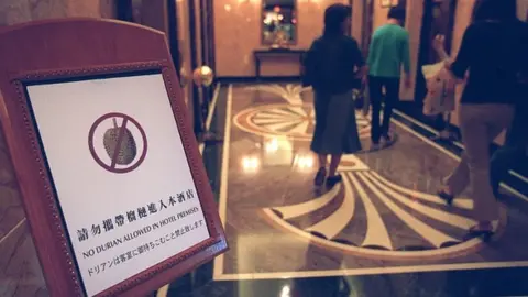 South China Morning Post/Getty Images Durian banned in a hotel