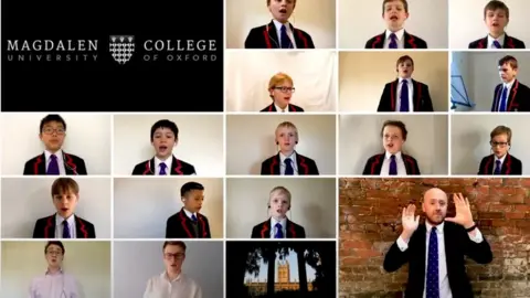 Magdalen College Choristers singing