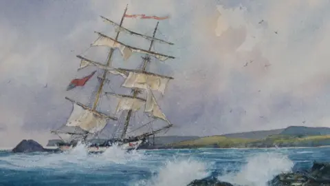 PAUL PARKER Painting of the wreck of HMS Racehorse