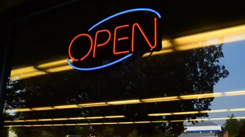 BBC Sign in front of Blockbuster
