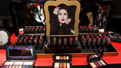 Getty Images Kat Von D make-up counter in Oxford Street Debenhams