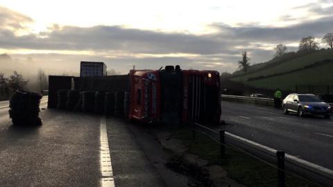 newry carriageway reopens a1 struck lorry toppled understood