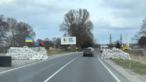 Ambulanceaid.co.uk Ambulance convoy on a road just outside Lviv in Ukraine