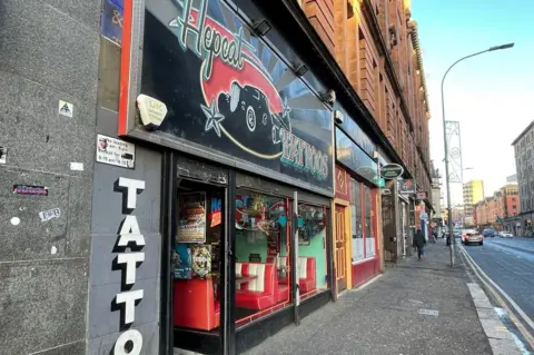 BBC Tattoo parlour in Glasgow