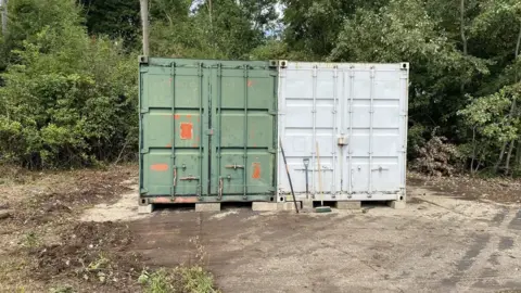 Great Yeldham Men's Sheds Two shipping containers at Great Yeldham