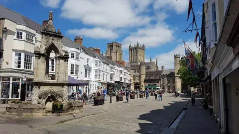 BBC The city of Wells marketplace