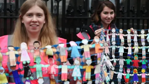 PA Anti-abortion campaigners in Dublin after the launch of the final report by the Committee on the Eighth Amendment on 20 December 2017