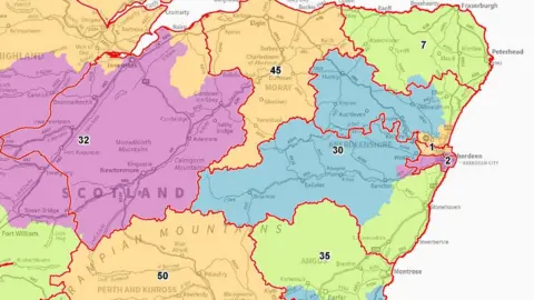 Boundary Commission for Scotland North East map