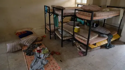 Getty Images Bunk beds and mattresses in a dormitory at Government Girls Secondary School, Jangebe