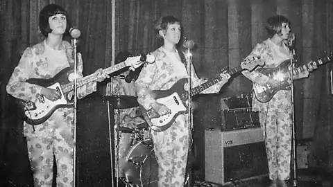 The Fabs The three guitarists in the band - Maria Kitsom, Margaret Lewis and Sarah Wrigley (Johnston)