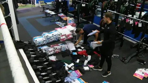 BBC Uniforms being sorted