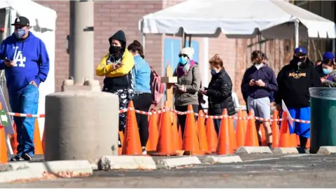 Getty Images A California Covid testing site