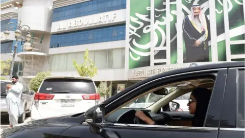 Getty Images Woman driving in Riyadh (24/06/18)