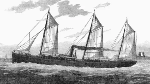 Alamy An engraving showing Charles Tellier's ship Le Frigorifique