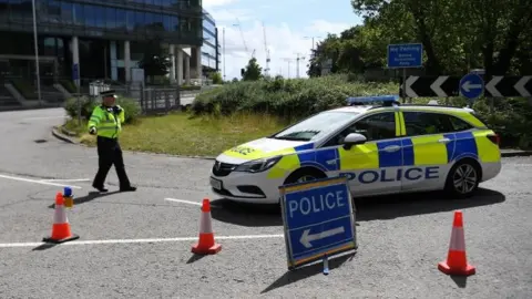 EPA A police cordon close to the scene where three people were stabbed in Forbury Gardens in Reading,