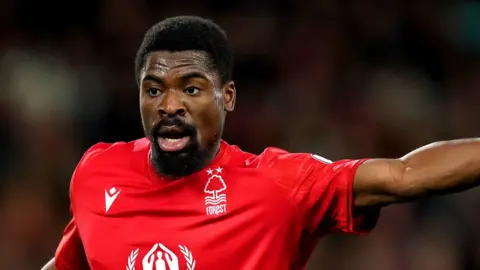 Serge Aurier playing for Nottingham Forest