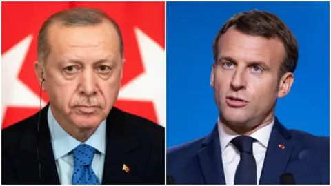 Reuters/Getty President Erdogan and Emmanuel Macron